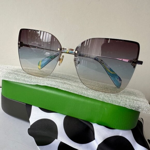 Kate Spade ARIELLA /G/S LKS 98 Gold Blue/Brown & Teal Gradient Lens Sunglasses - Picture 5 of 10